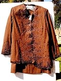 Brown Embellished Skirt Suit - Size 20 - $129.99