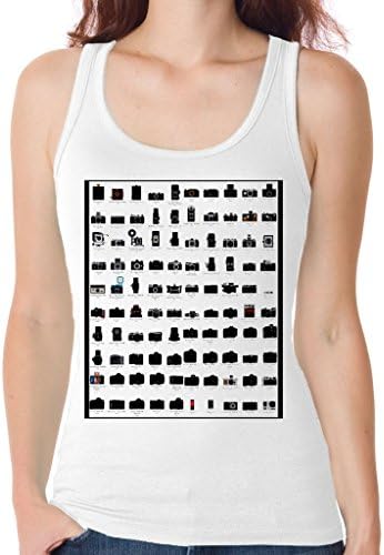 Daydup Loose Fitting Tank Tops Nikon Camera Cotton Tank Tops White X-Large