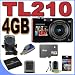Samsung TL210 DualView 12.2MP Digital Camera w/5x Optical Zoom (Red) BigVALUEInc Accessory Saver 4GB Battery Bundle