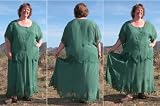 ZigZagGeorgetteEmbroideredTop&SkirtSet in Sage