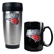 Charlotte Bobcats NBA Stainless Steel Travel Tumbler & Black Ceramic Mug Set - Primary Logo by Great American Products