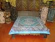 Ethnic Aqua Vintage Sari India Bedspread Coverlet Queen Throw