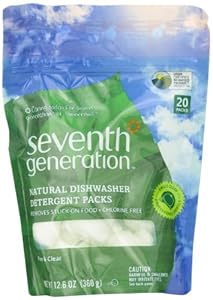 Seventh Generation Auto Dish Packs, Free and Clear, 20-Count, Packaging May Vary