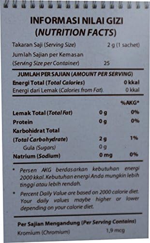 Tropicana Slim Diabtx - Corn Extracted Sweetener Low Calorie 25 Sachets @ 2 Gram