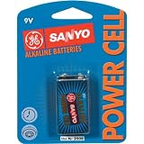 Sanyo Batteries SEC-AC9V 9V Alkaline Battery - Retail Packaging