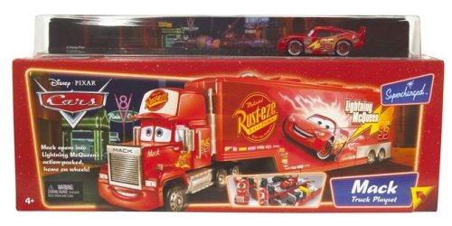 Childrens Toyshop  Toys : Disney Pixar CARS Mack Truck Playset with Lightning McQueen