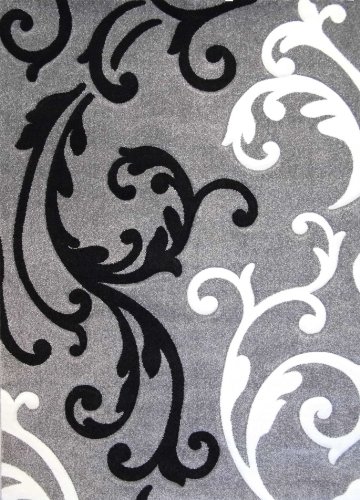 Reviews Of Modern Area Rug Design H 290 Gray 8 Feet X 10 Feet 6 Inch 