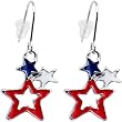 Handcrafted Patriotic Star Dangle Earrings