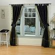 Indo Black Tab Top Sari Sheer Curtain (43 in. x 84 in.) with matching tieback
