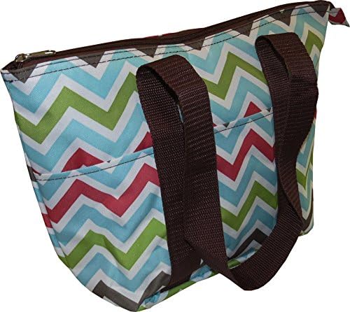 Multi-color Chevron Large Insulated Lunch Bag