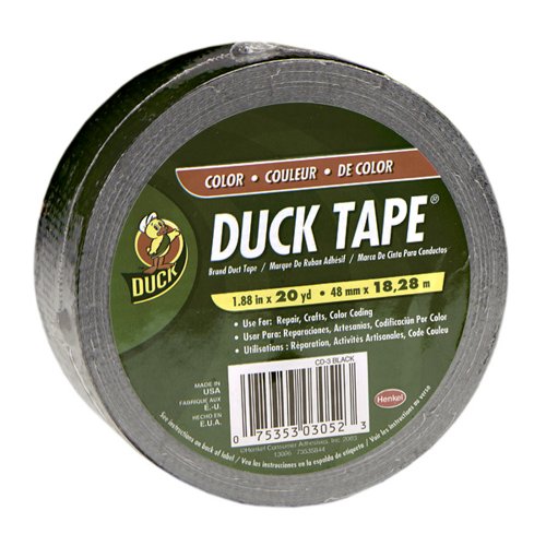 Henkel 00-03052 Duck 1.88-Inch-by-20-Yard Colored Duck Tape, Black