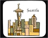 Mauspad mit Dekoration - spaceneedle, Gebaeuden, Stadt, Skyline, Seattle, Wolkenkratzer, Stadt, Stadtbild, Buerogebaeuden