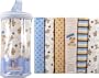 Luvable Friends 6-Pack Flannel Receiving Blankets, Blue