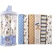 Luvable Friends 6-Pack Flannel Receiving Blankets, Blue