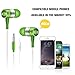 Earphone, iRAG® RLaB EXT2000 Premium Earbud with Microphone Stereo, Noise Isolating Headphone Headset - Made for iPhone | iPod | iPad | Android Smartphone | MP3 Player | Tablet | Laptop | Macbook (Green/White)
