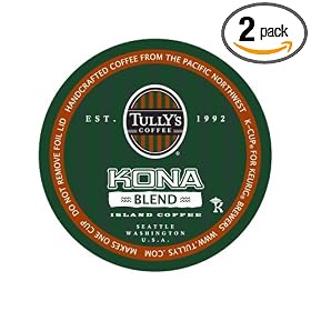 Tully's Coffee Kona Blend Extra-Bold, 24-Count K-Cups for Keurig Brewers (Pack of 2)