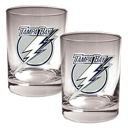 Tampa Bay Lightning NHL 2pc Rocks Glass Set - Primary Logo by Great American Products