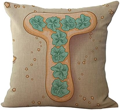 Letter T Sofa Simple Home Decor Design Throw Pillow Case Decor Cushion Covers Square 18*36 Inch Beige Cotton Blend Linen