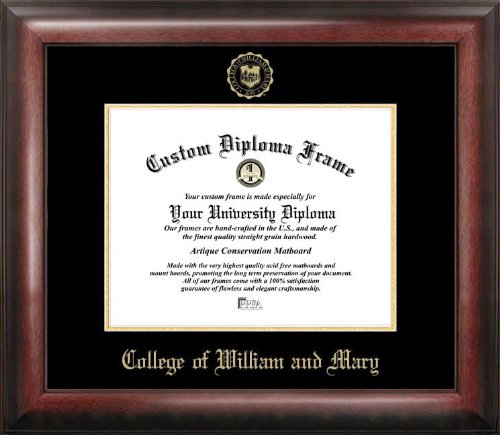 College Of William And Mary Gold Embossed Diploma Frame