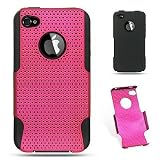 Black Rubber Hybrid 2 in 1 Hot Pink Premium Apex Design Protector Case Cover for Apple Iphone 4, 4th Generation Compatible for Both AT&T and Verizon 51 YYItRfZL. SL160 Black Rubber Hybrid 2 in 1 Hot Pink Premium Apex Design Protector Case Cover for Apple Iphone 4, 4th Generation Compatible for Both AT&T and Verizon