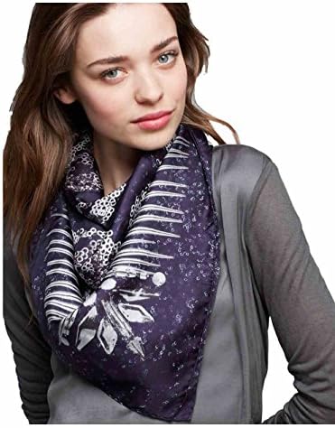 Jane Carr Women's Scarf Silk Camouflage Spike Chain Square Beluga Purple