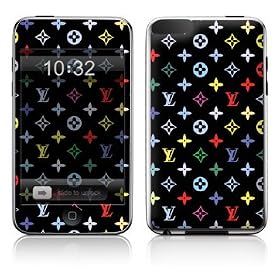 BLACK MONOGRAM Style Design Apple iPod Touch 2G 3G 2nd 3rd Generation 8GB 16GB 32GB Vinyl Skin Decal Cover Sticker Protector (Matte Finish)+ Free Screen Protector