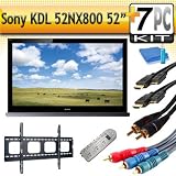 Sony KDL 52NX800 1080P 52 Inch LCD HDTV With The Extreme Sony HD Accessory Kit Includes Super Slim Flat Mount + 6FT Hdmi 1.3B Cables, 6FT Audio Interconnect Cable Screen Cleaner + Surge Protector sony kdl52nx800