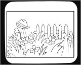Mouse Pad with Michigan, black and white, beautiful, garden, Detroit, hat, fence, flowers
