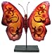 Gorgeous Red 14 Inch Metal Tribal Butterfly Table Statue Art