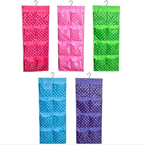 Washable 12 Pockets With Hook Hanging Storage Bag Underwear Clothes Bag Manufacturer Organizer Rack(Rose Red)