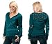 San Jose Sharks Women's Deep V-Neck Fleece Hoodie Pullover - by Alyssa Milano