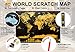 Scratch-Off World Map - Black with Golden Coating - Large 32.5 x 23.4 Inches World Interactive Travel Poster - Bright Colors Deluxe Edition - Comes with Compass & Scratching Tool by Info-Glob