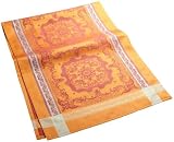Garnier Thiebaut Renaissance Cotton 22-Inch by 59-Inch Table Runner, Grenade