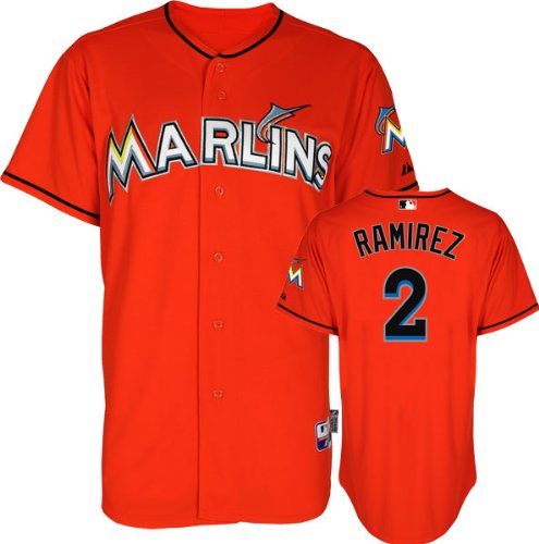 Hanley Ramirez Jersey: Miami Marlins #2 Alternate Firebrick Authentic Cool Baseâ