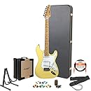 Sawtooth Citron Vanilla Cream Electric Guitar w/ White Pickguard - Includes: Accessories, Sawtooth 25W Amp , Hard Case &amp; Online Lesson