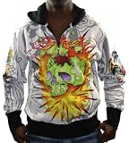 ED HARDY Christian Audigier Flame Skull Mens Hoodie Hooded Sweatshirt Shirt