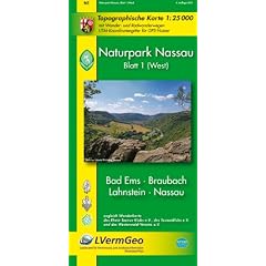 Naturpark Nassau 1 (West). 1 : 25 000. Wanderkarte: Bad Ems, Braubach, Lahnstein, Nassau. Mit Wander- und Radwanderwegen. UTM-Koordinatengitter f�r GPS-Nutzer