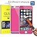 iPhone 6 Colorful Screen Protector [Tempered Glass] Hot Pink, UTLK Fully Body Colored Tempered Glass Body Sticker 2.5D Round Edge 9H Hardness Full Body Premium Tempered Glass Screen Protector For iPhone 6 4.7 inch (I6 4.7