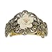 Brass-tone Ivory Rose Ponytail Holder title=