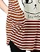 Allegra K Women Stripe Batwing Sleeve Oversize Tunic Top T-shirts Dark Orange XL