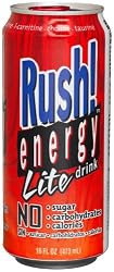 Rush! Energy Drink, Lite, Berry, 16 Ounce Cans (Pack of 24)