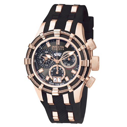 Invicta Women's 0200 Reserve Collection Bolt Chronograph Black Polyurethane Watch