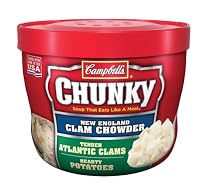 Campbell Chunky New England Clam Chowder, 15.25-Ounce Microwavable Containers (Pack of 8)
