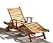 Grade A Teak Sunlounger With Arms With Free Green Cushion