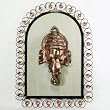 Copper Ganesh Sculpture on a Decorative Metal Frame