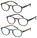 Gamma Ray Reading Glasses - 4 Pairs Flex Round Readers for Women and Men - 1.25