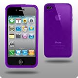 Für Apple iPhone 4 4G Gel Case Cover Handy Tasche Bumper Schale Schutz Hülle Etui - lila