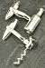 Executive Style Wine Bottle & Corkscrew Rodium Plated Cufflinks