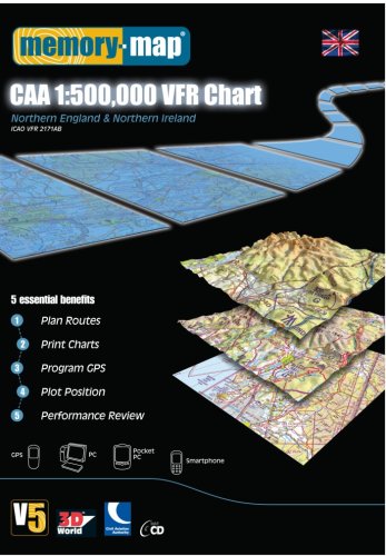 Memory Map Civil Aviation Authority 1:500,000 Northern England & Northern Ireland