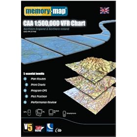 Memory Map Civil Aviation Authority 1:500,000 Northern England & Northern Ireland